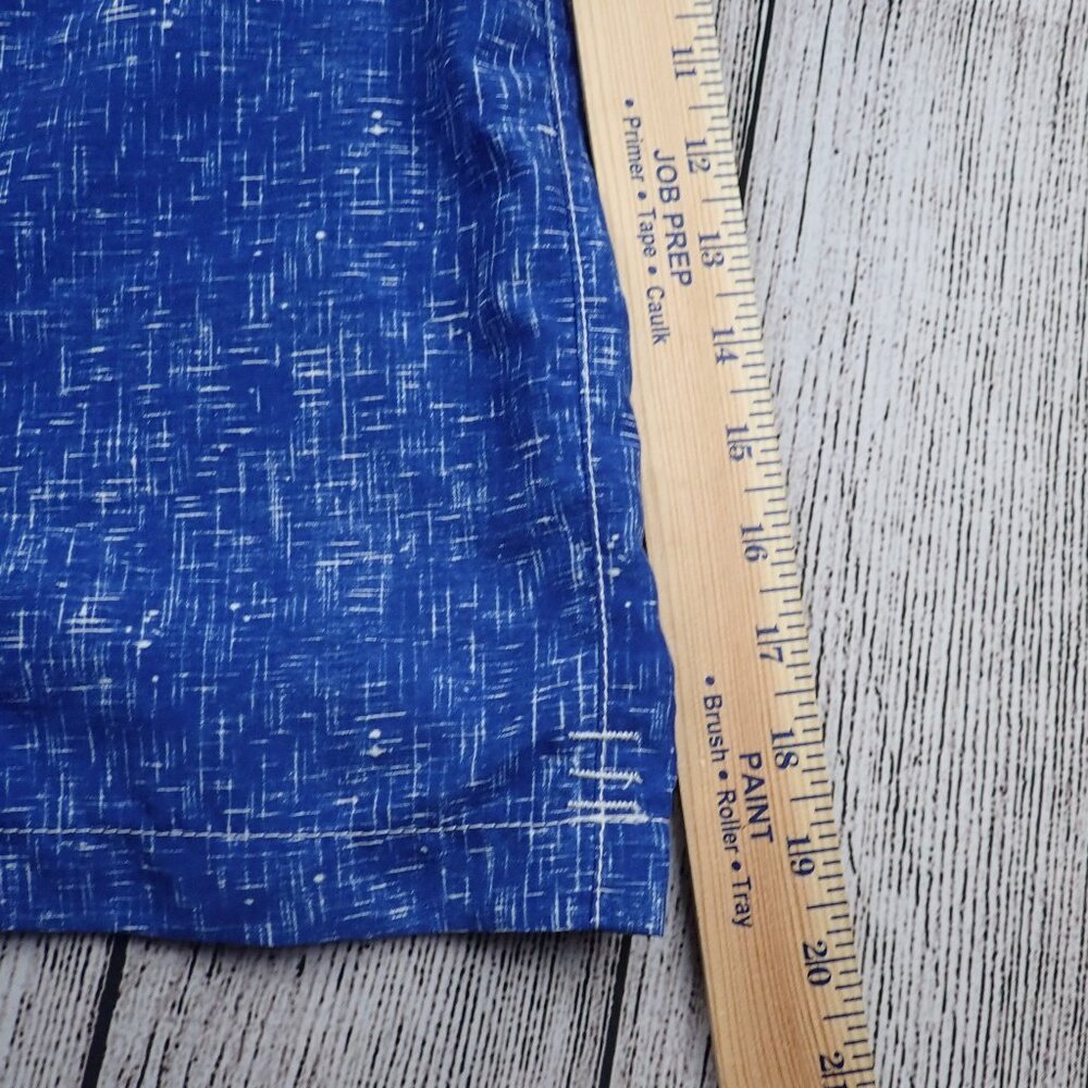 Peter Millar Blue Abstract Print Men's M Mesh Lined Swim Trunks Pockets - Picture 9 of 10